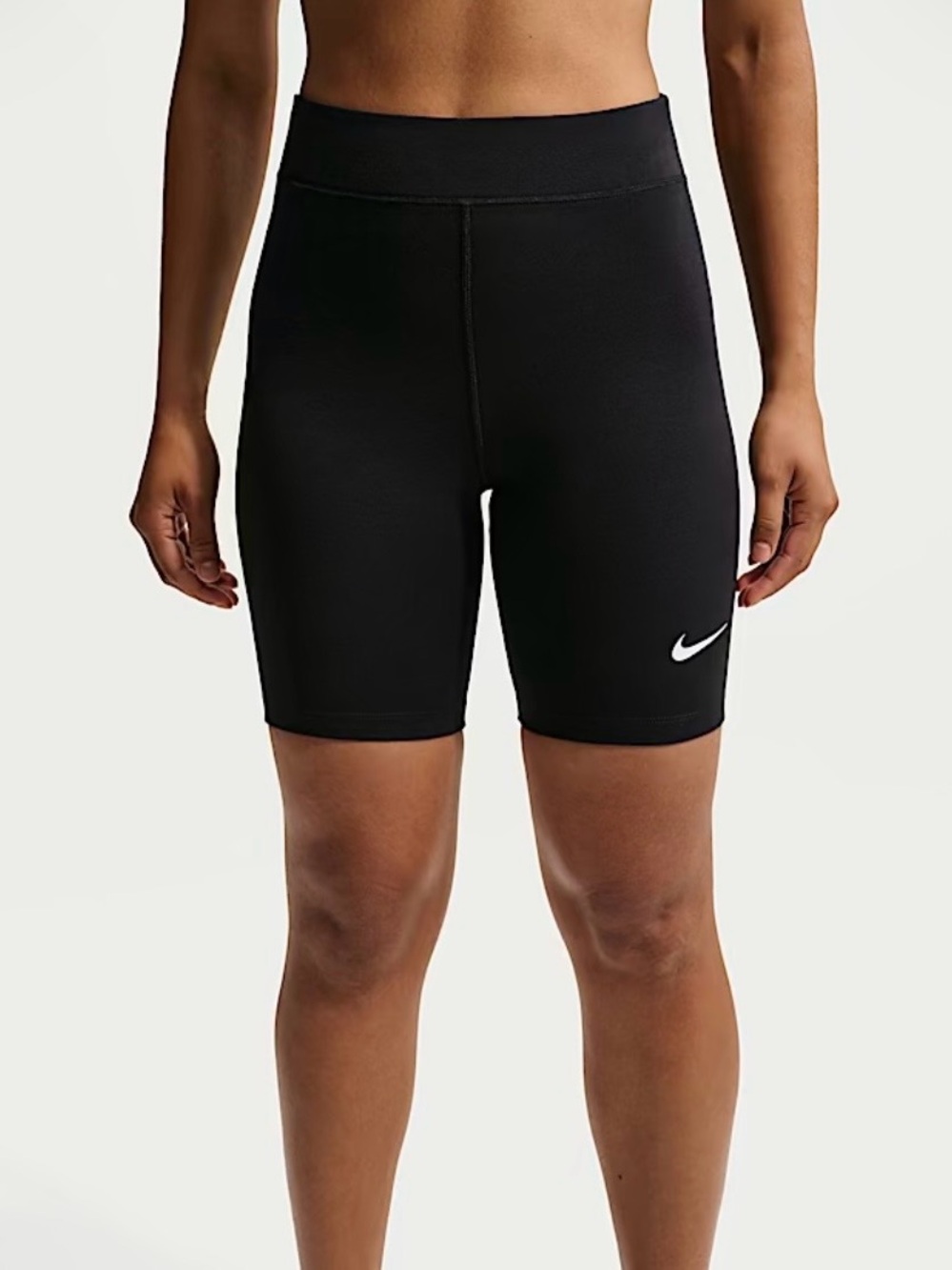 Nike Black Women's Bike Shorts with White Swoosh